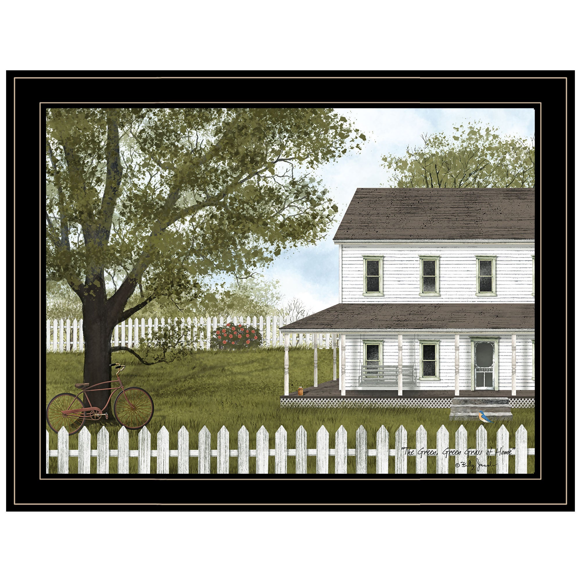 'Green, Green Grass of Home' by Billy Jacobs, Ready to Hang Framed Print, Black Frame