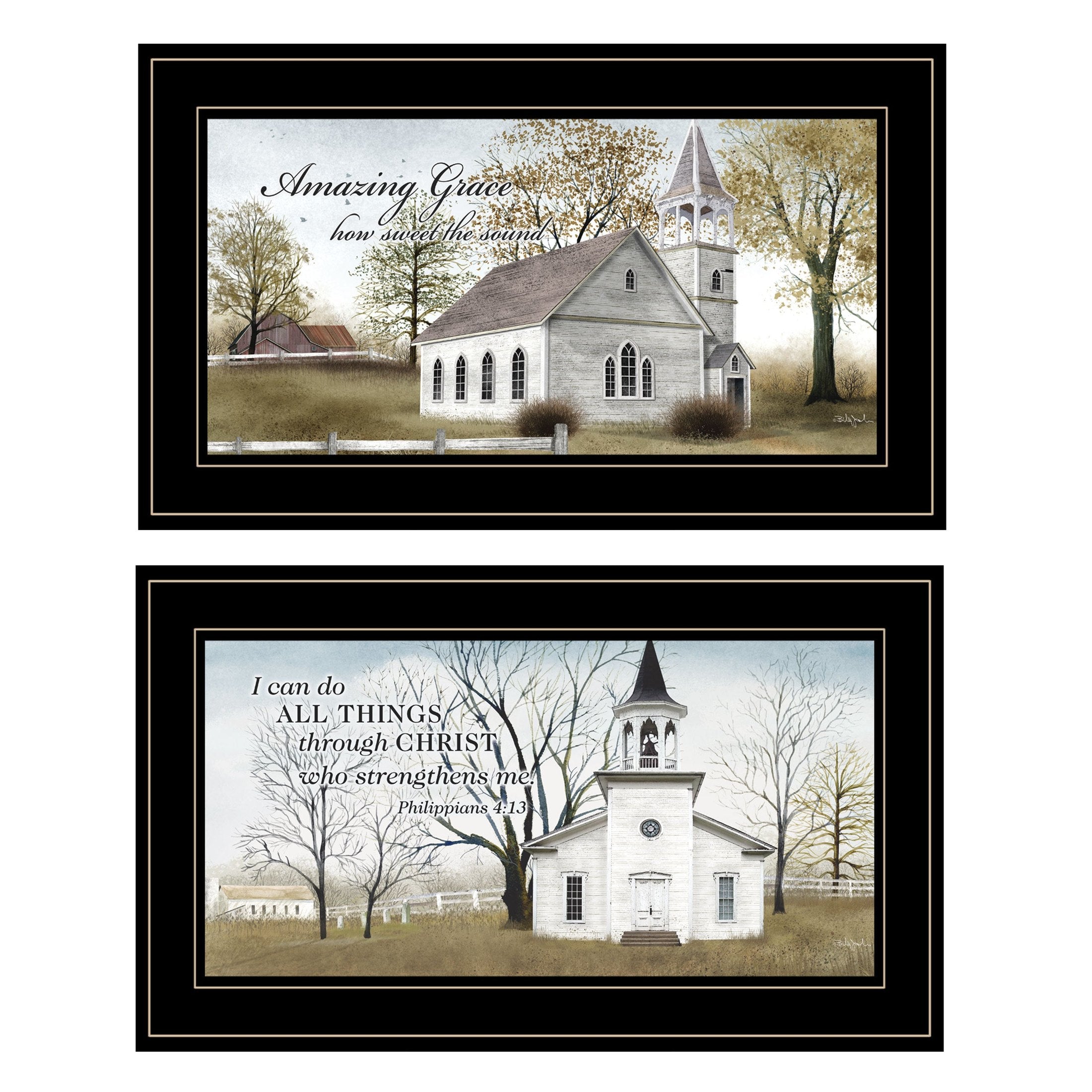 'Amazing Grace Collection' 2-Piece Vignette By Billy Jacobs, Black Frame