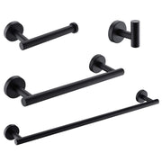 4-Pieces Matte Black Bathroom Accessories Set, Stainless Steel Bathroom Hardware Set, Bath Towel Bar Set, Towel Racks for Bathroom Wall Mounted.