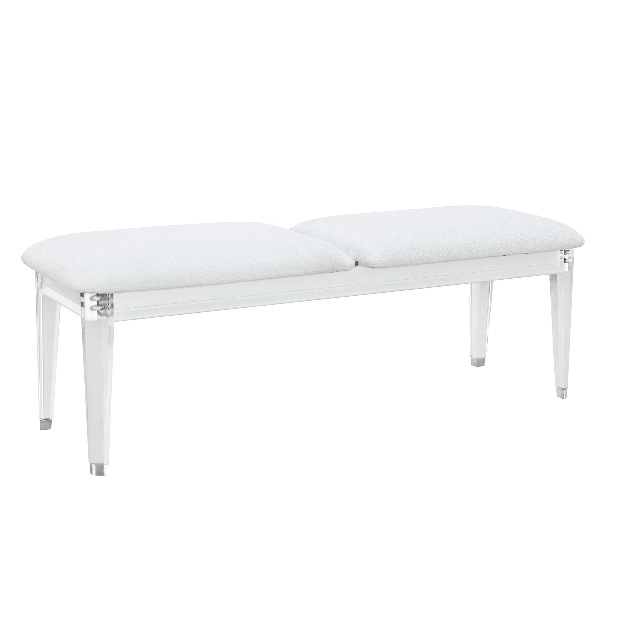 Brenda Bedroom Bench with Padded Seating Grey Wood 53.94 inches