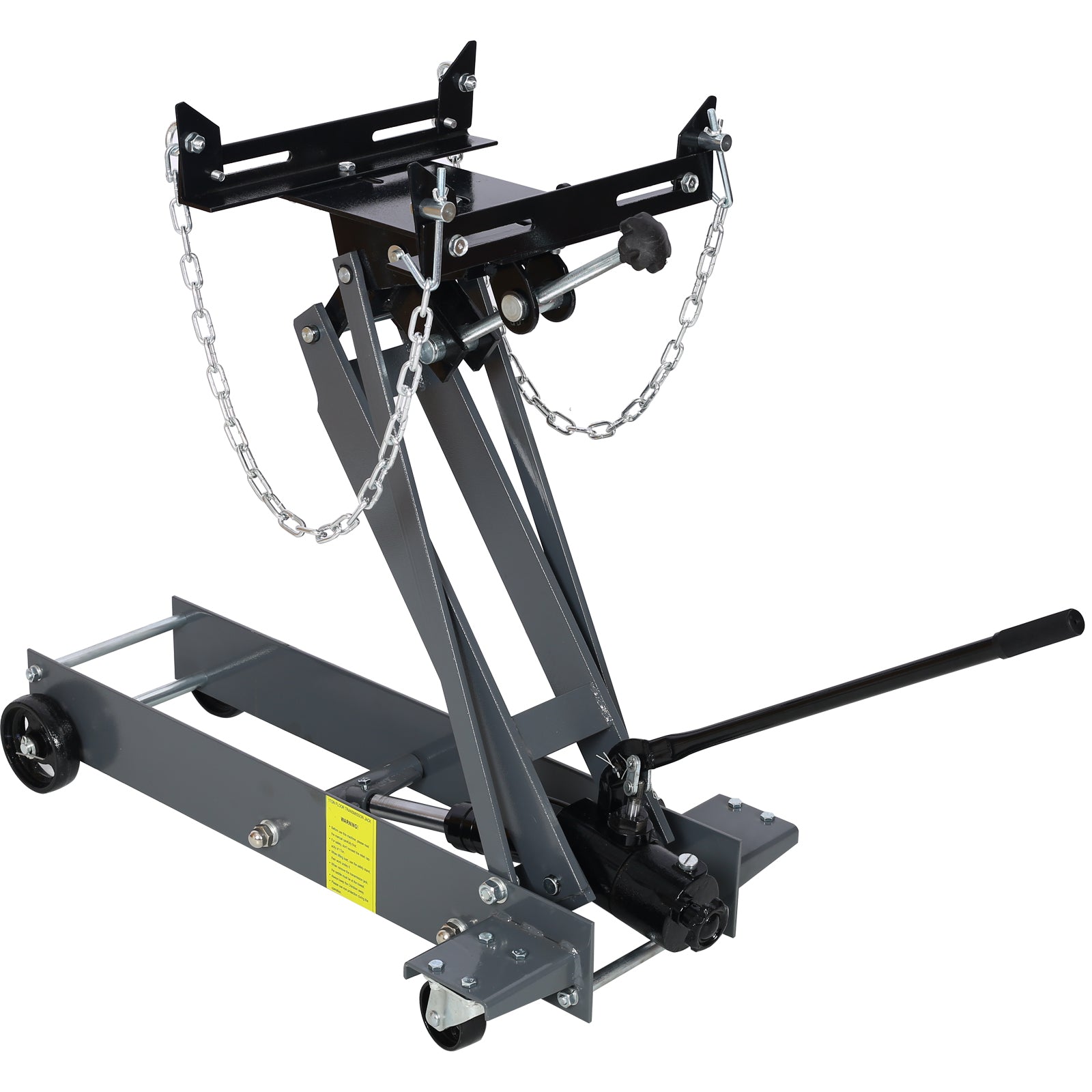 Hydraulic Transmission Service Jack 1 Ton Capacity Light Gray Steel Low Profile Design