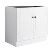 Modern 36' Freestanding Bathroom Vanity with Soft-Close Cabinet Doors in White Plywood, Excluding Sink