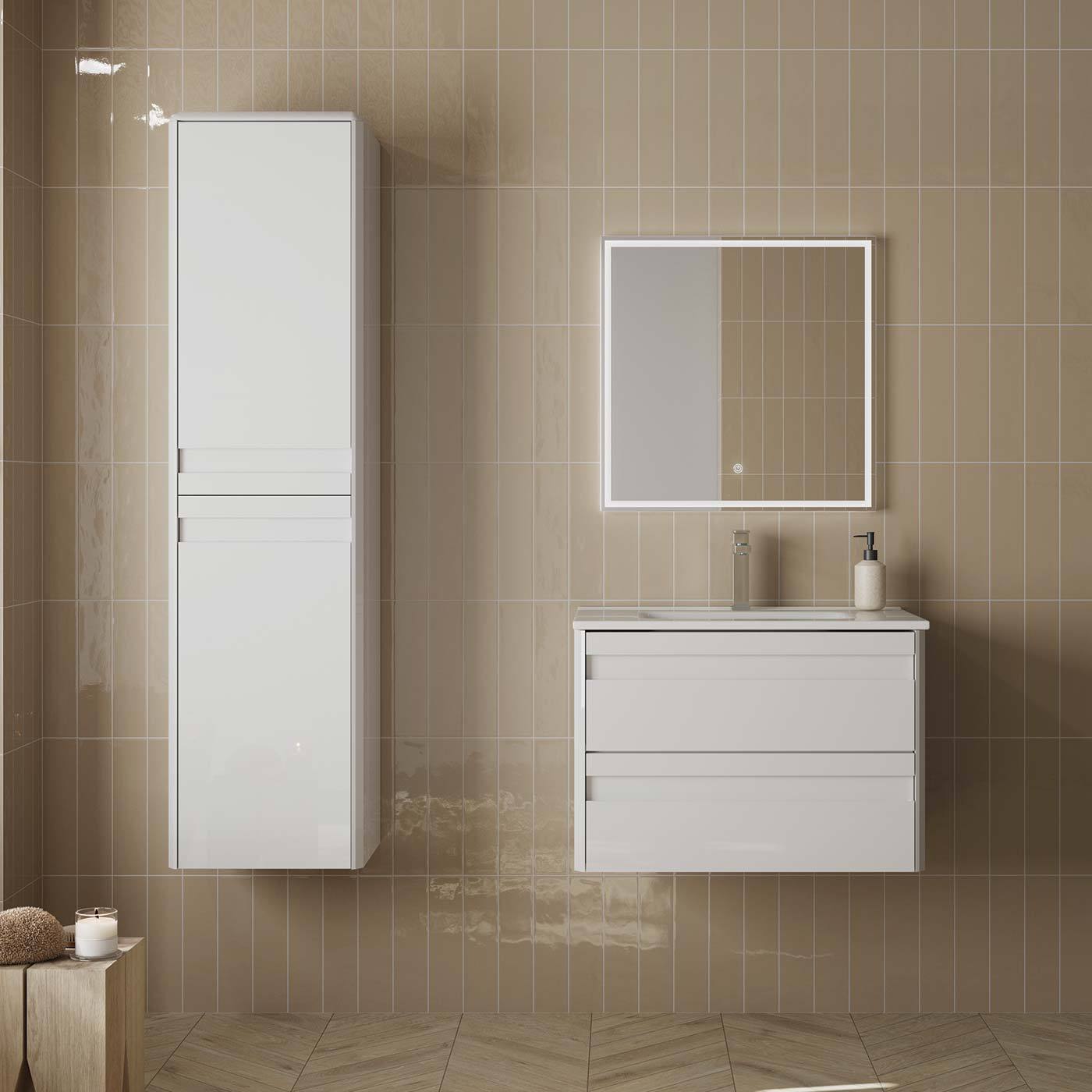 DAX Venice Single Vanity Cabinet 2 Drawers 28 Inches White w/Onix Basin