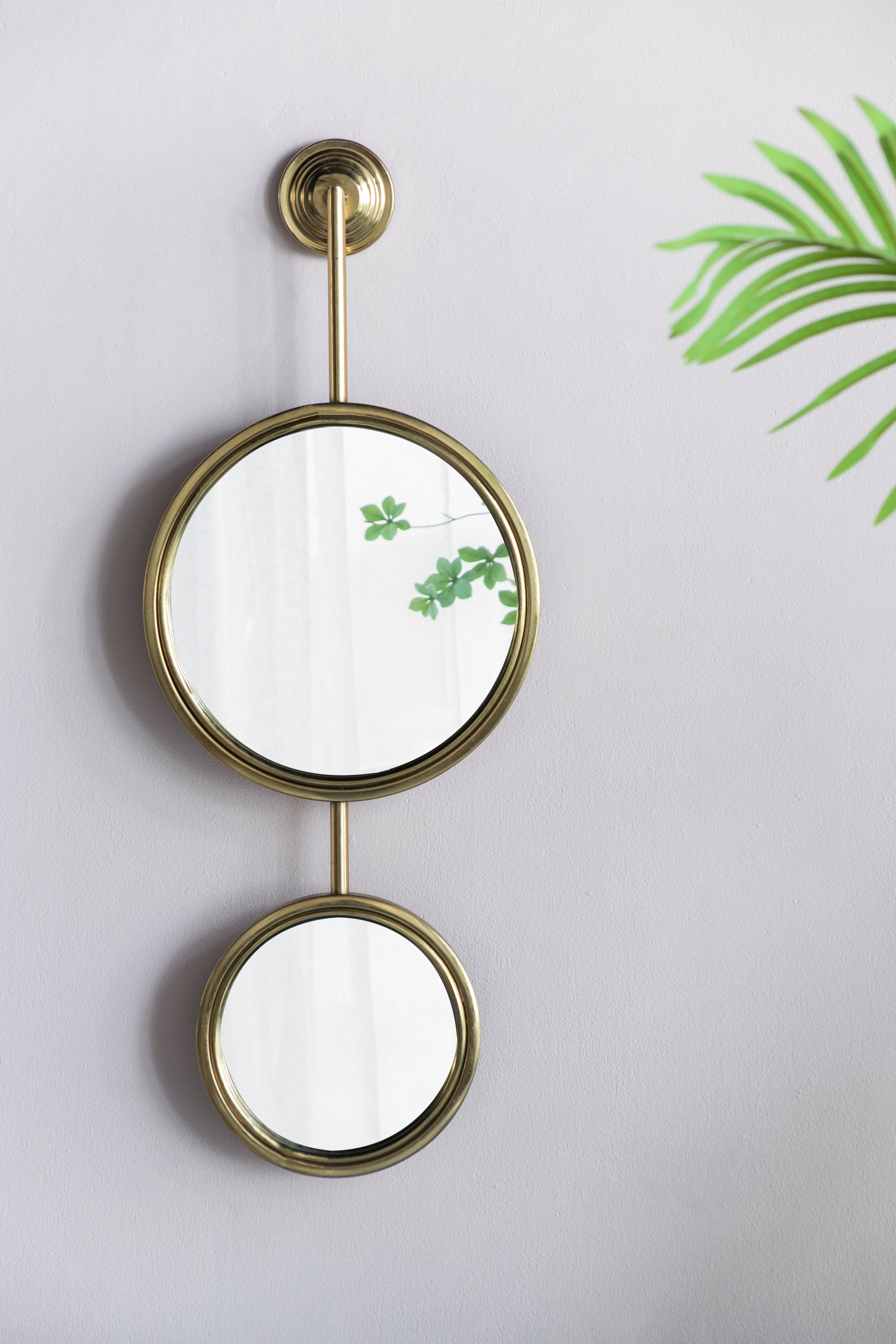 2 Circle Mirrors for Wall Decor, Unique Contemporary Wall Mirror for Living Room Bedroom Entryway,11' x 28.5'