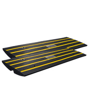 Rubber Curb Ramp for Driveway 2 Pack, 15T Heavy Duty Sidewalk Curb Ramp, 2.6' Rise Height Cable Cover Curbside Bridge Ramp for Garage for Low Cars, Wheelchairs