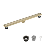 36 Inch Linear Shower Drain with Removable Cover, 304 Stainless Steel Shower Floor Drain with Hair Strainer and Leveling Feet