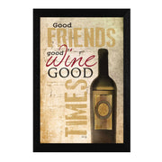 'Good Wine' By Marla Rae, Printed Wall Art, Ready To Hang Framed Poster, Black Frame