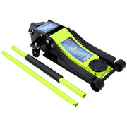 Low Profile Hydraulic Trolley Service/Floor Jack, 4 Ton (8000 lbs) Capacity, Lifting Range 2.5'-20',green