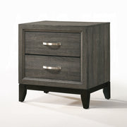 Transitional Gray Finish Nightstand of 2-Drawers Wooden Bedroom Furniture 1pc