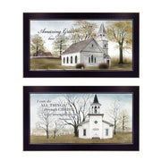 'Amazing Grace Collection' 2-Piece Vignette By Billy Jacobs, Printed Wall Art, Ready To Hang Framed Poster, Black Frame