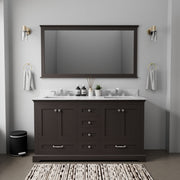 Espresso Double Bath Vanity 60 in. W x 22 in. D