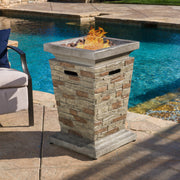 Outdoor 19.50' MGO Fire Column - 40,000 BTU, Natural Stone (Tank Inside)