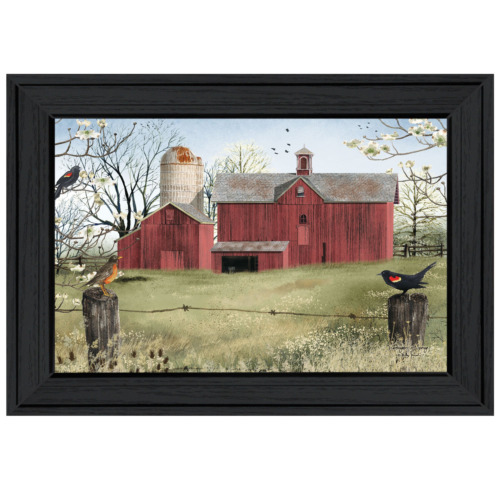 'Harbingers of Spring' By Billy Jacobs, Ready to Hang Framed Print, Black Frame