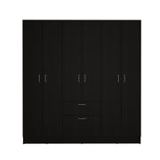 Guajira Six Door Armoire, Three Cabinets , Hidden Drawer Shoes