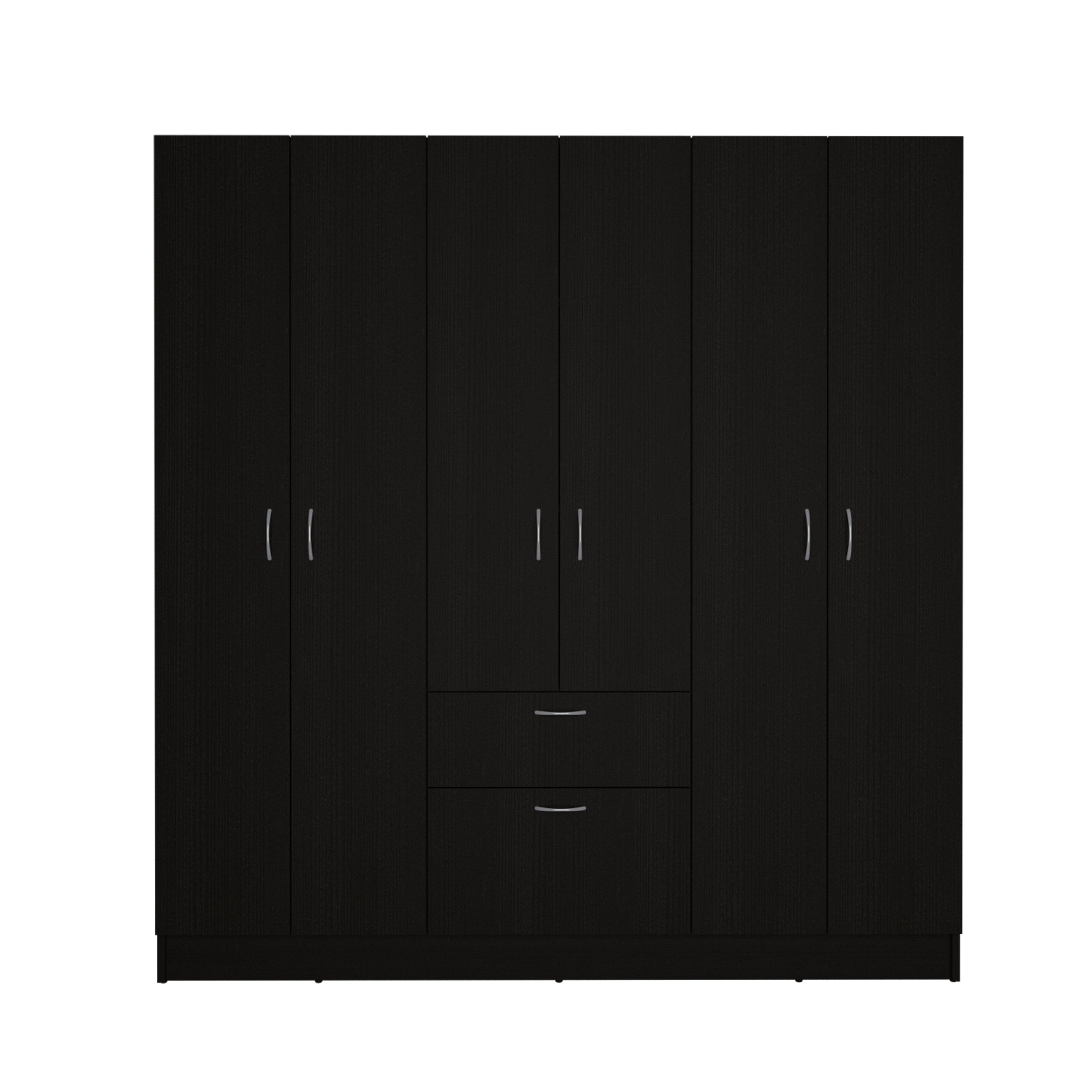 Guajira Six Door Armoire, Three Cabinets , Hidden Drawer Shoes