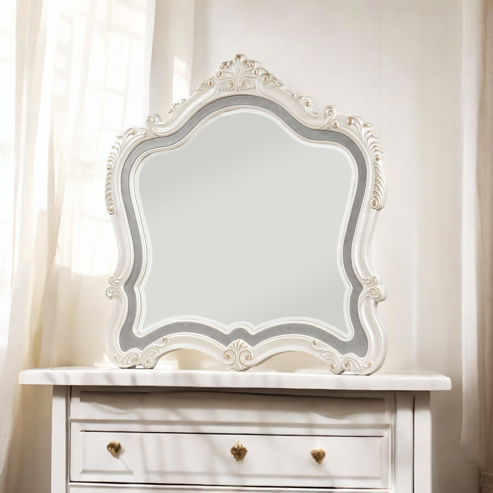 Chantelle Pearl White Finish Mirror