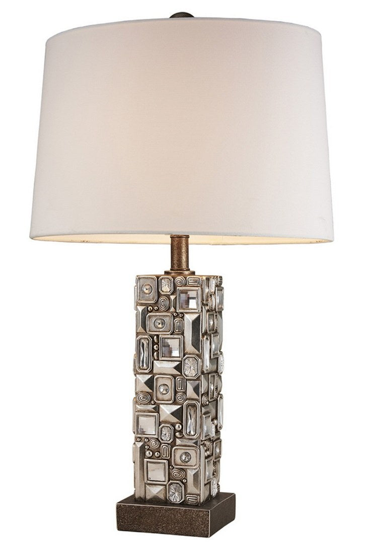 28' Tall Polyresin Table Lamp 'Sierra' with Abstract Mirror Design