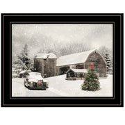 Trendy Decor 4U 'Farmhouse Christmas' Framed Wall Art, Modern Home Decor Framed Print for Living Room, Bedroom & Farmhouse Wall Decoration by Lori Deiter