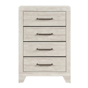 Contemporary Gray Oak Finish Storage Chest of 4x Drawers Wooden Bedroom Furniture 1pc