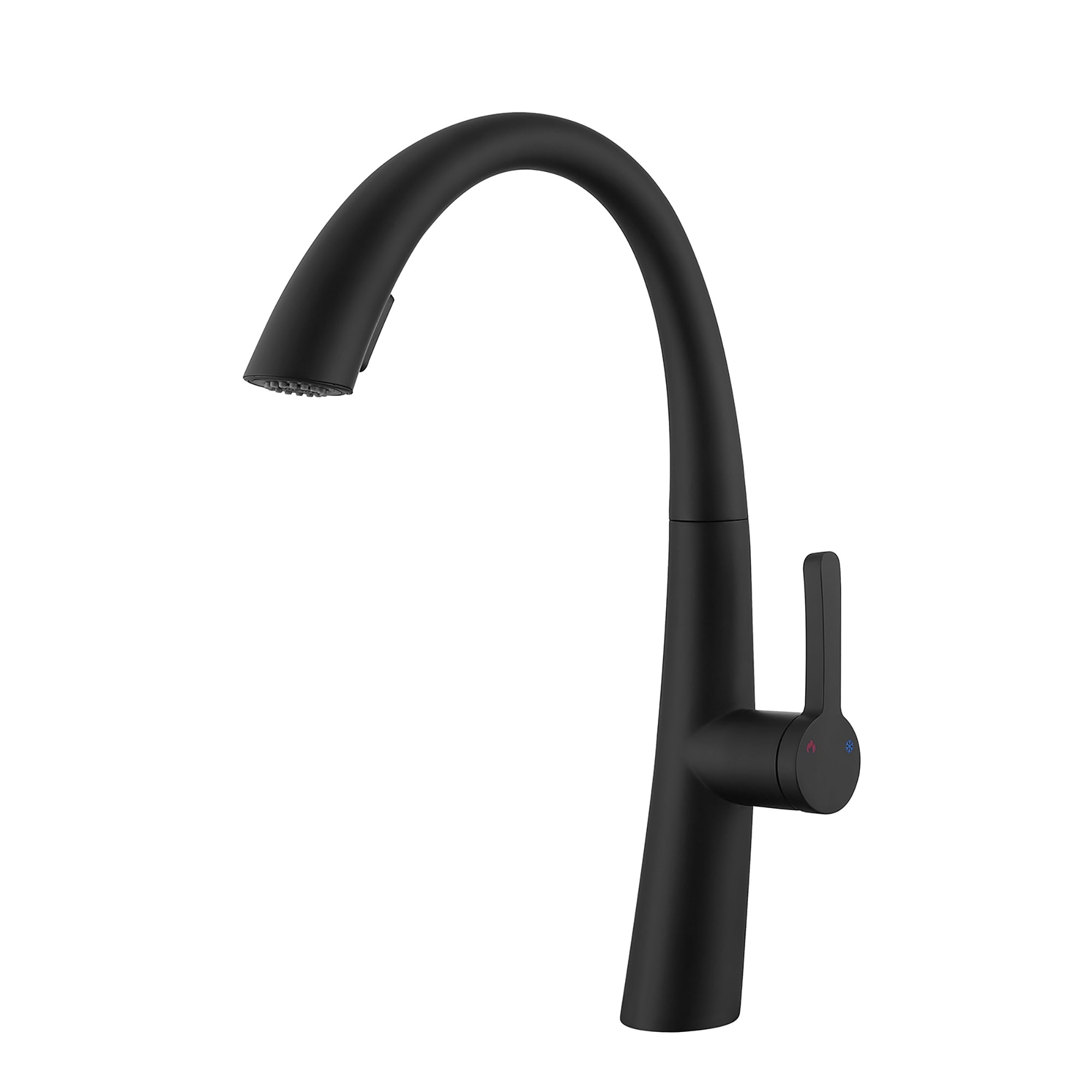 Matte Black High-Arc Stainless Steel Pull Out Kitchen Faucet with Dual Modes and 360-Degree Rotation