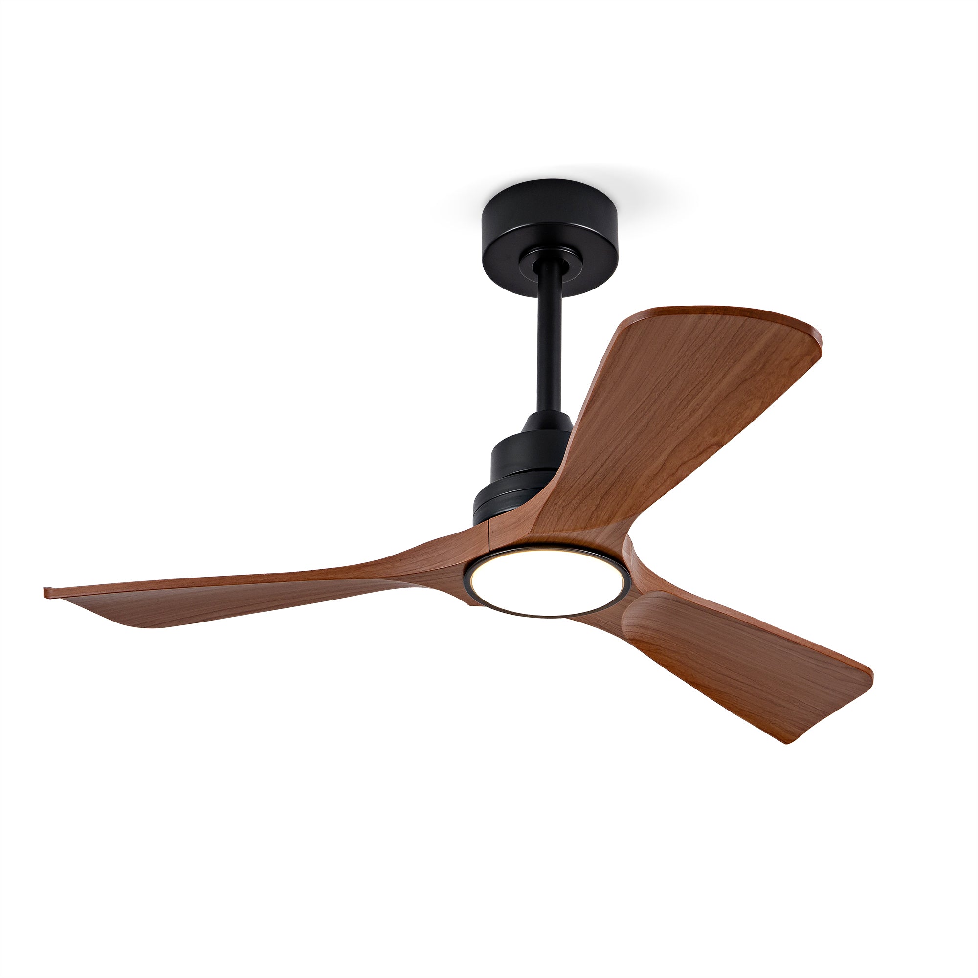 Hot sales 42 Inch Modern Black Ceiling Fan With Light 3 ABS  Blades Remote Control Reversible DC Motor With Dimmable LED
