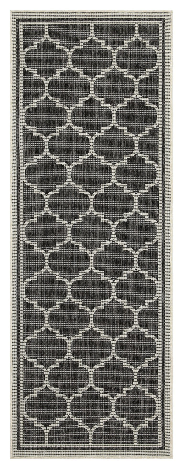 Sunshine GC_HAR2005 Anthracite 2 ft. 7 in. x 7 ft. 3 in. Indoor/Outdoor Area Rug