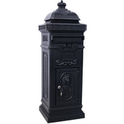 Mailboxs Residential Large-Capacity Letter Box, Black Aluminum Outdoor Rainproof Postbox Statue