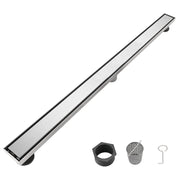 32 Inch Linear Shower Drain with Removable Cover, 304 Stainless Steel Shower Floor Drain with Hair Strainer and Leveling Feet