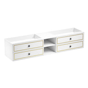 96' Wall Hung Bathroom Vanity Cabinet Fits Double Sinks, Cabinet Only (Countertop and Sinks Not Included)