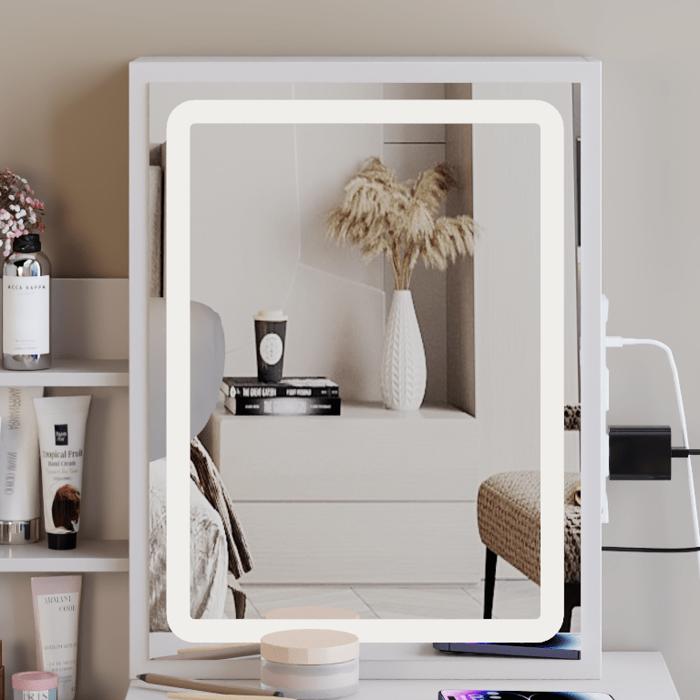 16' x 21' Small Size Touch Control Sliding LED Mirror, Tri-color Switching, Brightness Adjustable
