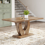 Modern minimalist luxury MDF rectangular dining table. Suitable for restaurants, living rooms, kitchens, and study rooms.Modern minimalist wooden textured dining table.