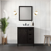 Brown Bath Vanity 30 in. W x 22 in. D, with Cultured Marble Countertop