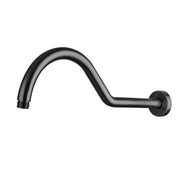 17' Shower Arm with Flange, Matte Black