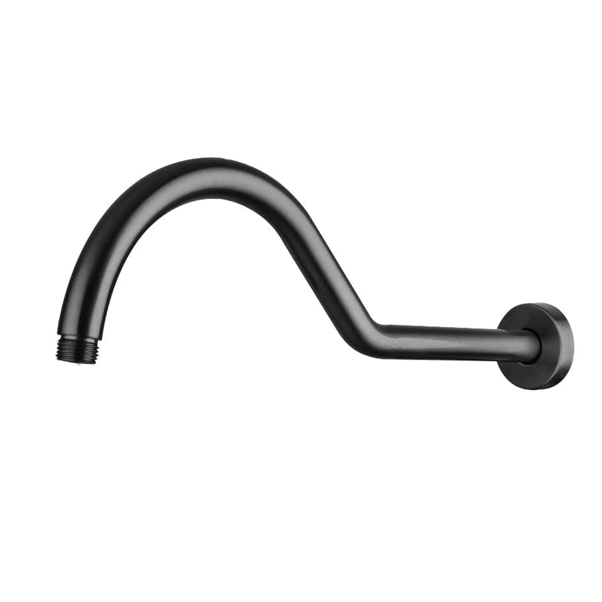 17' Shower Arm with Flange, Matte Black