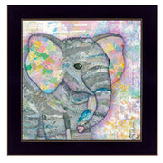 'Elephant I' By Lisa Morales, Ready to Hang Framed Print, Black Frame