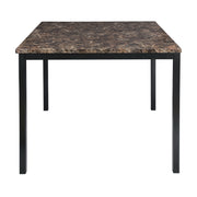 Counter Height Table 1pc Metal Frame Faux Mable Top Square Transitional Dining Room Furniture