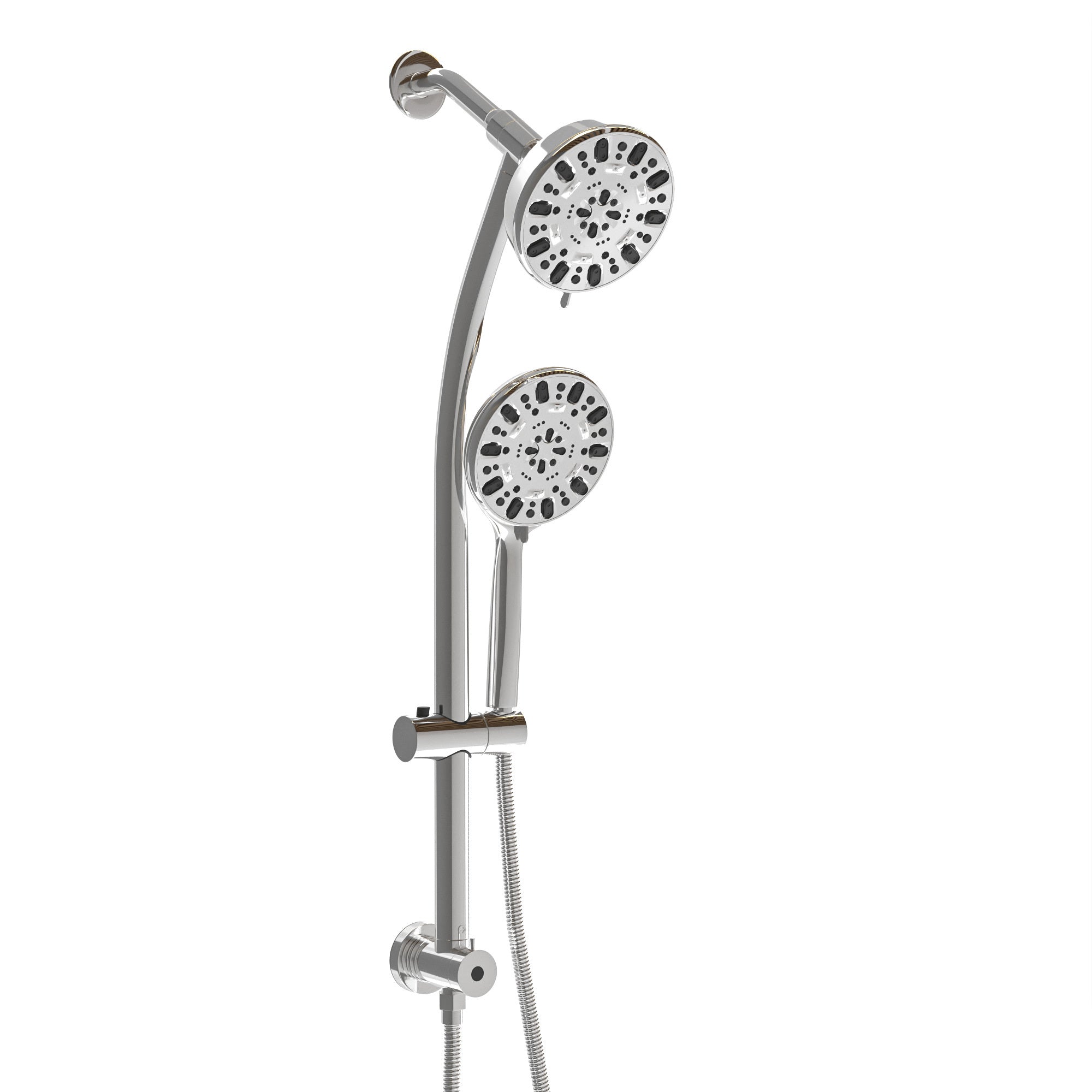 Multi Function Dual Shower Head System with 4.7' Rain Showerhead and Adjustable Slide Bar in Chrome