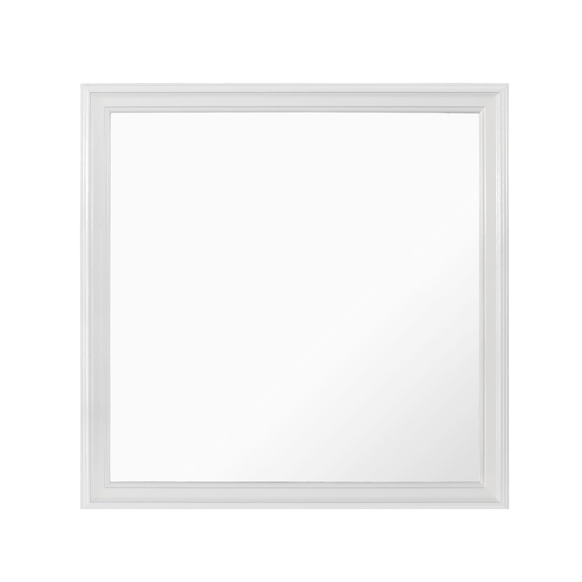 SHAKER Metallic White Mirror Contemporary Style Solid Wood MDF 38.19 Inches