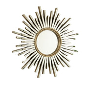 33'' Gemme Mirror, Luxury Style PU Sunburst-shaped Art Decorative Mirror, Suitable for Bathroom, Bedroom, Living Room, Corridor, Entryway, etc.