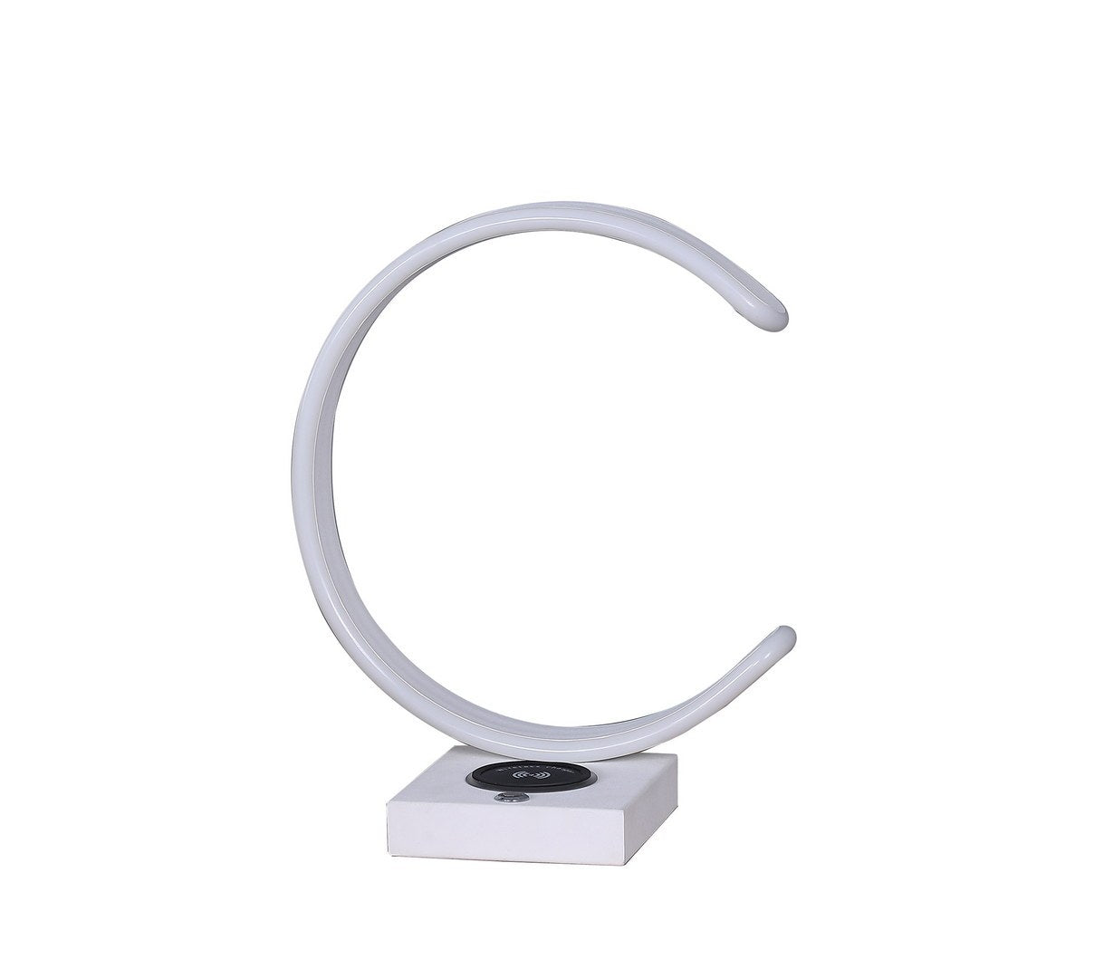 13.5' C Shape LED w/ USB / Wireless Charger Port Table Lamp