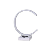 13.5' C Shape LED w/ USB / Wireless Charger Port Table Lamp