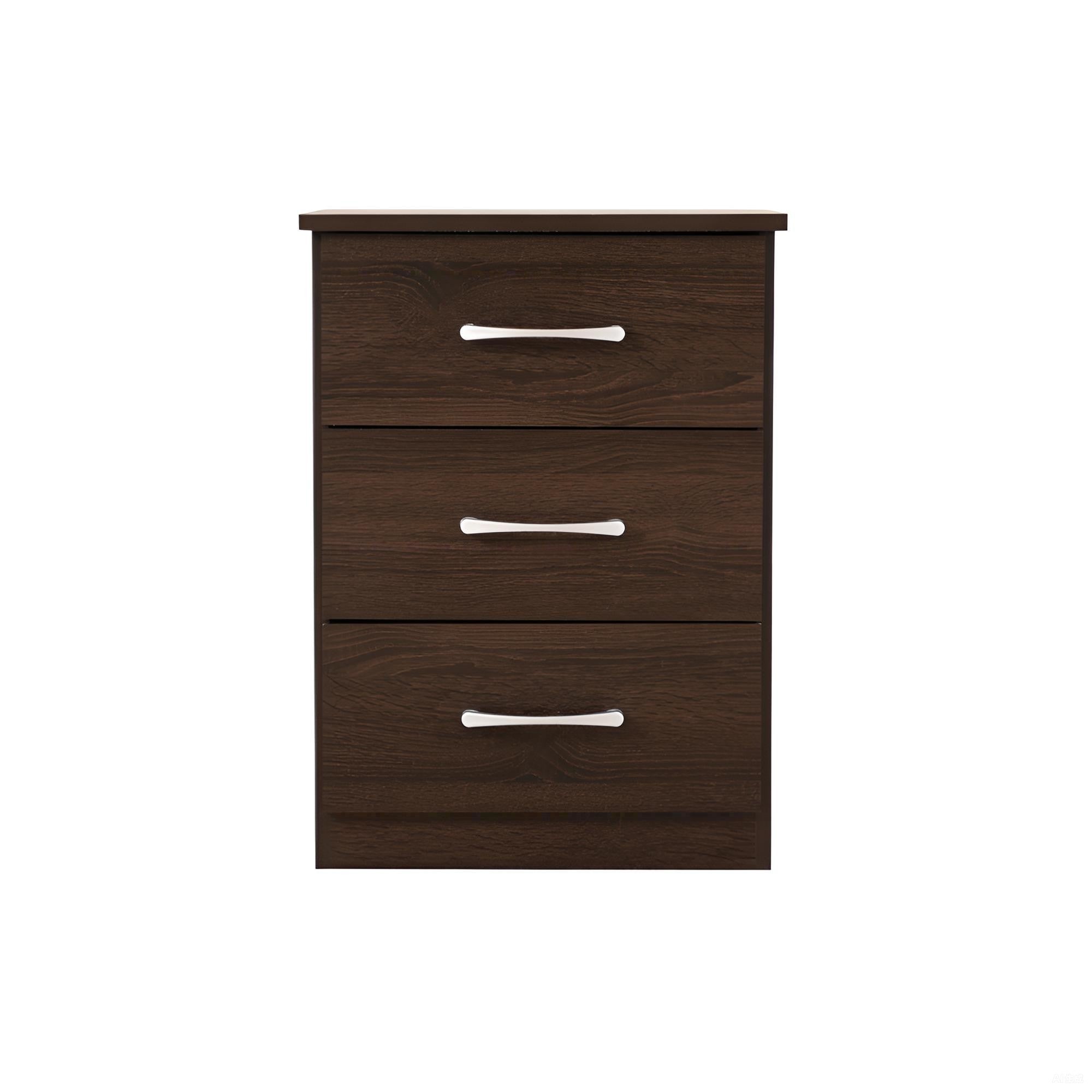 Contemporary Wenge Nightstand with Drawer in Brown Particle Board, 24-inch Height