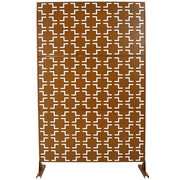 Outdoor & Indoor Freestanding Decorative Privacy Screen for Deck Balcony Patio, Metal Privacy Screen Brown 76' H×48' W