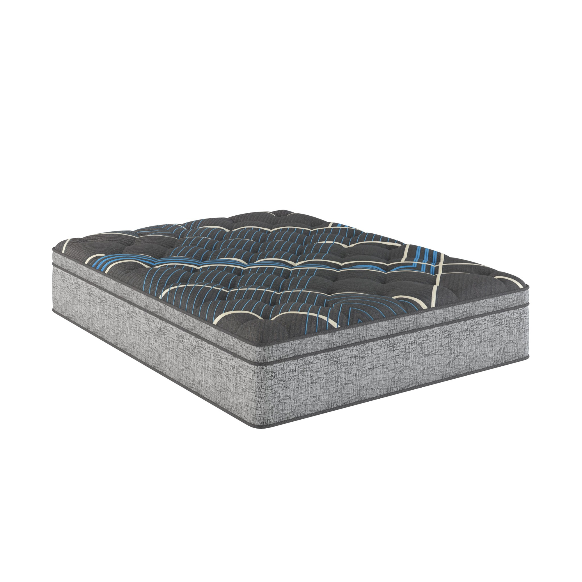 Restonic Comfort Care 15' Euro Top Hybrid Mattress, Plush Comfort, Grey and Blue, Foam, California King