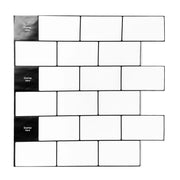 12 in. x 12 in. Premium Kitchen Backsplash Vinyl Peel and Stick Tile, White With Black Grout (10-Pack)