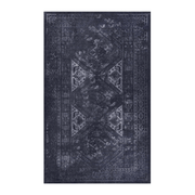 MAVAL Black Washable Rug 9x12 Area Rug (Black+Gray, 9'x12')