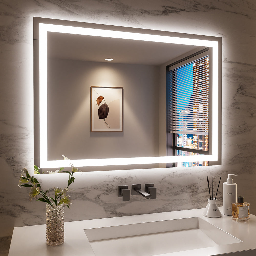 48x36 Inch Frameless LED Bathroom Mirror,Smart Mirror