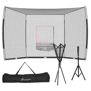 Soozier 17' x 5.5' Baseball Net with Strike Zone, Tee, Caddy, and Carry Bag for Pitching and Hitting, Portable Extra Large Softball and Baseball Training Equipment