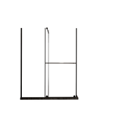 Glass Shower Door, 30 - 60 in.W x 72 in.H Shower Sliding Door Walk-in Shower Screen Dual Usage,1/4 Inch Thick Glass Panel with Stainless Steel Handle, Supporting Bar, Black