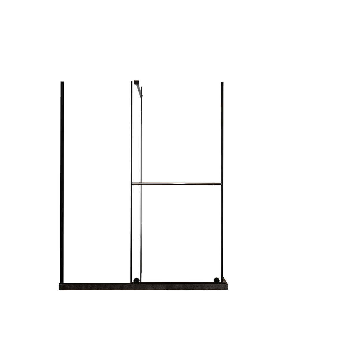 Glass Shower Door, 30 - 60 in.W x 72 in.H Shower Sliding Door Walk-in Shower Screen Dual Usage,1/4 Inch Thick Glass Panel with Stainless Steel Handle, Supporting Bar, Black